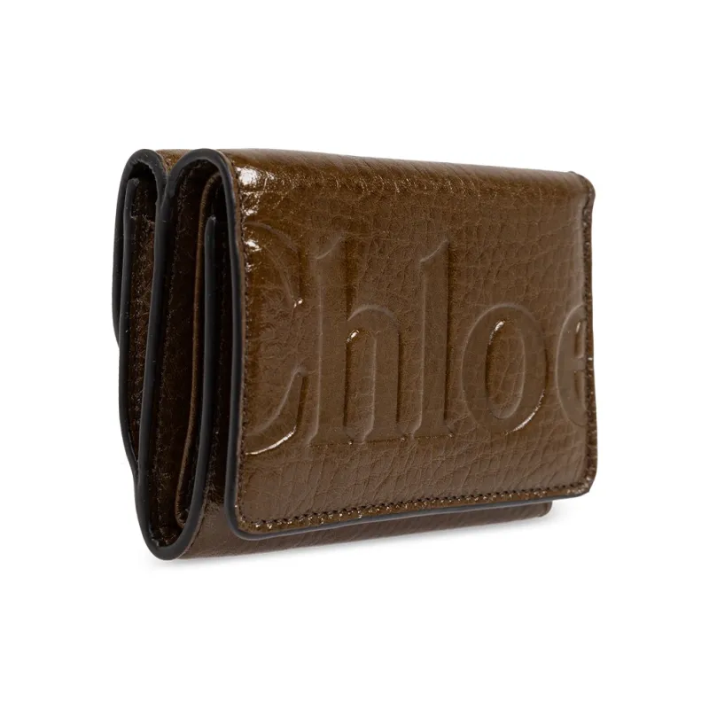 Chloe Leather Wallet Women's Brown-1