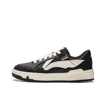 LiNing Common 80s Anti Slip Wear Resistant Low Top Skateboard Shoes Men's Black White