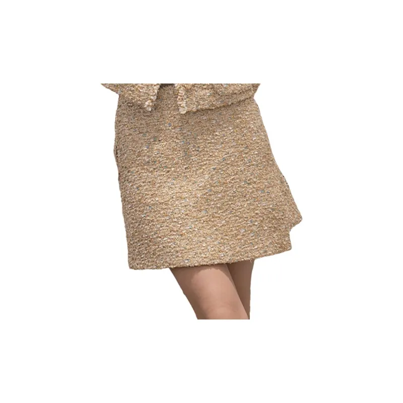 BESIONIA FW24 Casual Short Skirts Women's Gold-4
