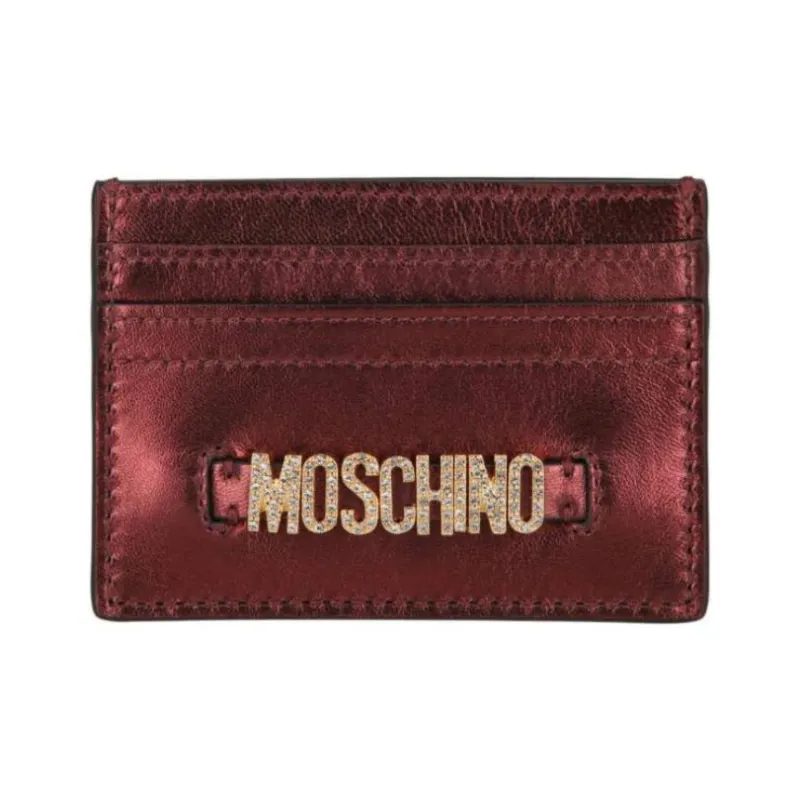 MOSCHINO Polyolefins Card Holder Women's Dark Burgundy-0