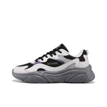361° Wear resistant And Lightweight Low Top Casual Shoes Women's Black White Gray