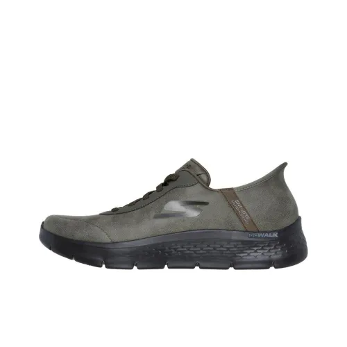 Skechers Go Walk Fle Anti-Slip Wear-Resistant Low-Top Casual Shoes Men's Green