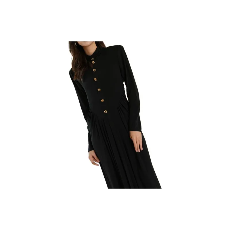 BESIONIA FW24 Long Sleeved Dresses Women's Black-4