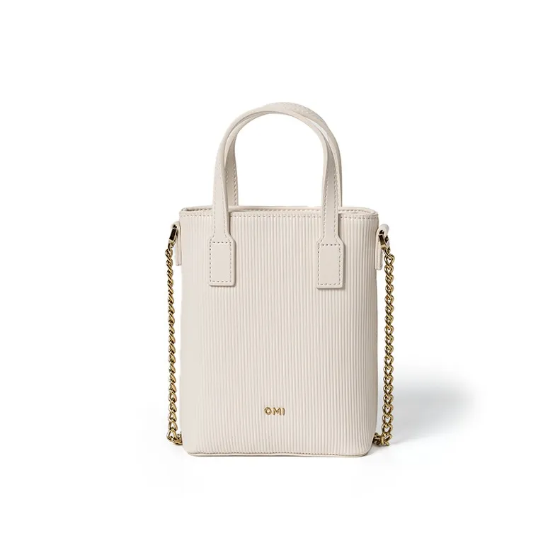 OMI Synthetic Leather One Shoulder Handbag Women's Black/White-0
