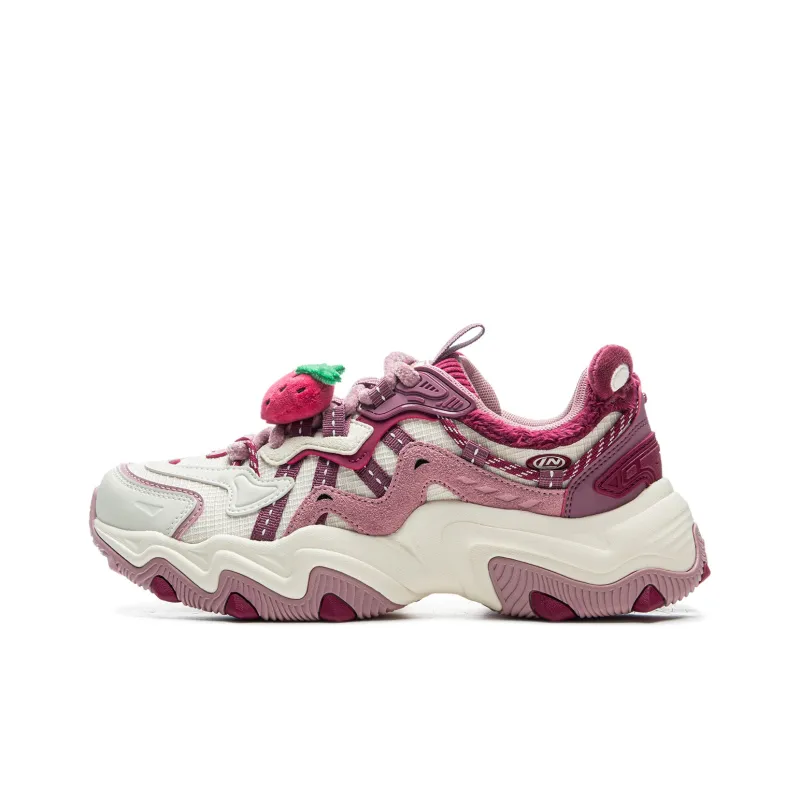 CAOMEIXIONG x LiNing Cat's Claw Lite 2 Anti Slip Wear Resistant Low Top Chunky Sneakers Women's White Pink-0