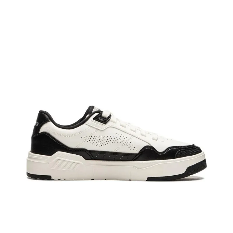 LiNing Common 80s Anti Slip Wear Resistant Low Top Skateboard Shoes Women's White Black-1