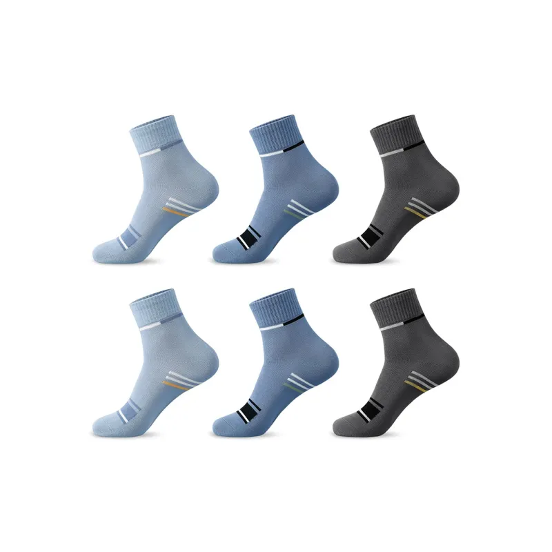 H YXIANG Mid Calf Socks Men's 6 Pack-5