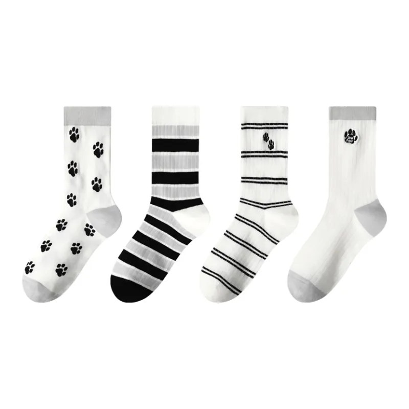 MIIOW Mid Calf Socks Women's 4 Pack-5