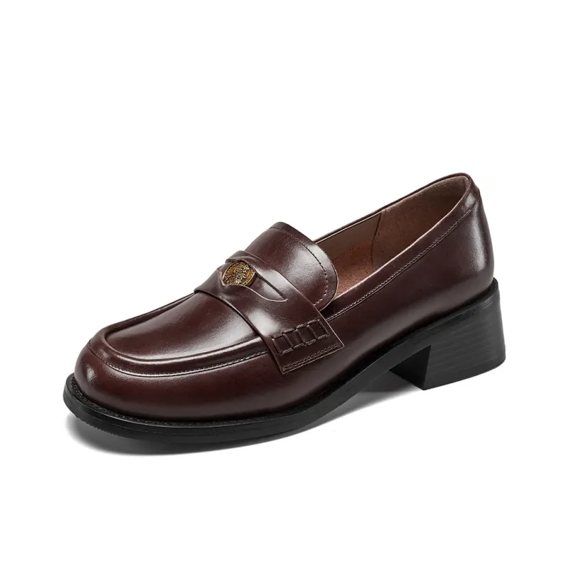 YEARCON Loafers Women's Dark Coffee-5