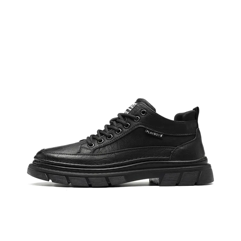 Playboy Wear Resistant Low Top Casual Shoes Men's Black-0