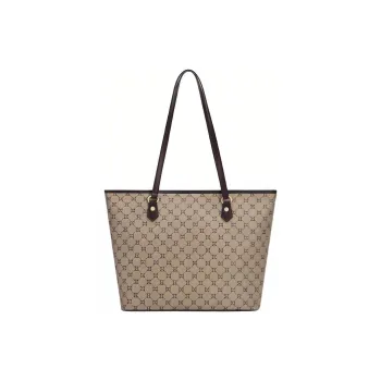 MashaLanti PVC Tote Bag Shopping Bag Handbag Shoulder Bag Large Size Women's Light Coffee