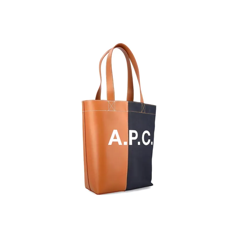 A.P.C Logo Printed Panelled Shoulder Bag-3