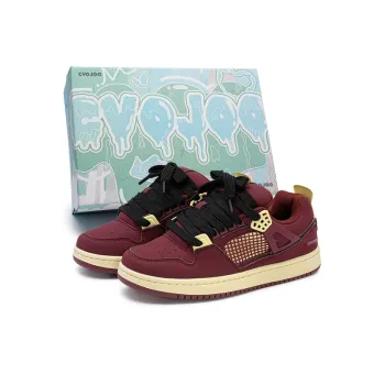 CVOJOO Slip Resistant Low Top Skateboard Shoes Women's Angora Red