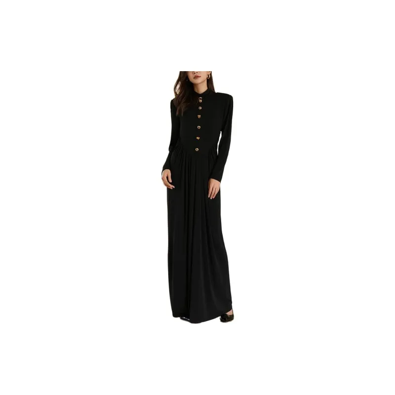BESIONIA FW24 Long Sleeved Dresses Women's Black-1