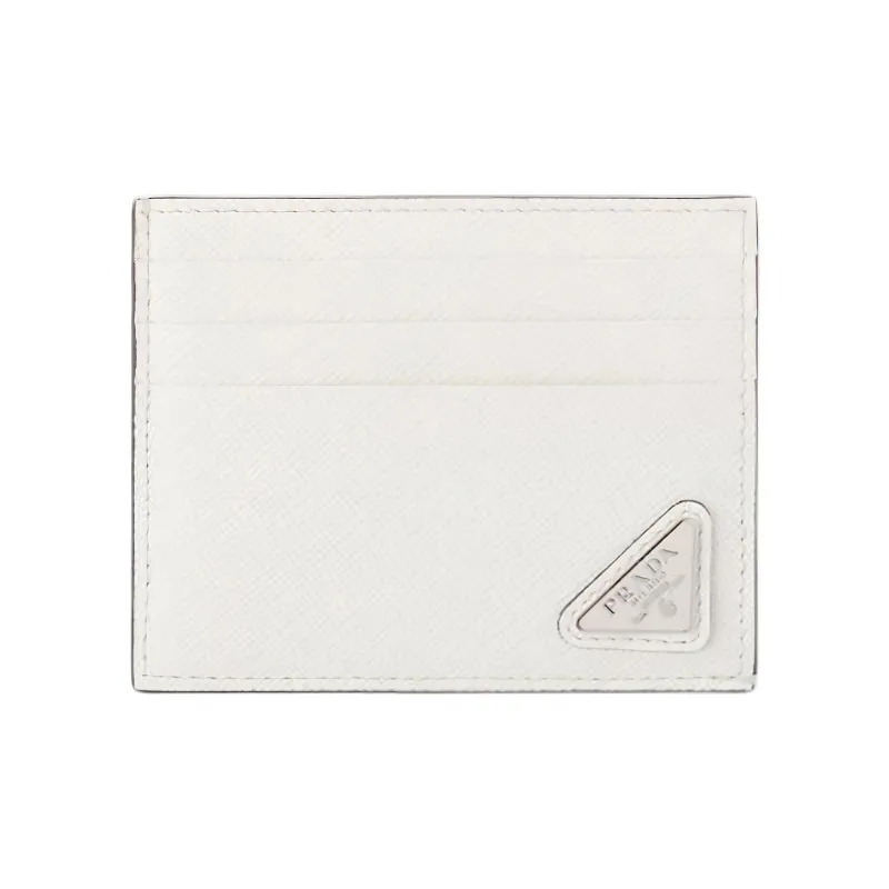 PRADA Leather Card Holder Men's White-0