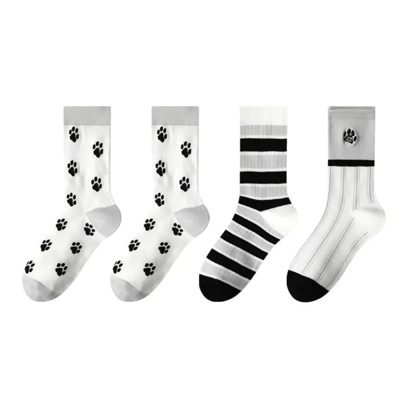 MIIOW Mid Calf Socks Women's 4 Pack-8