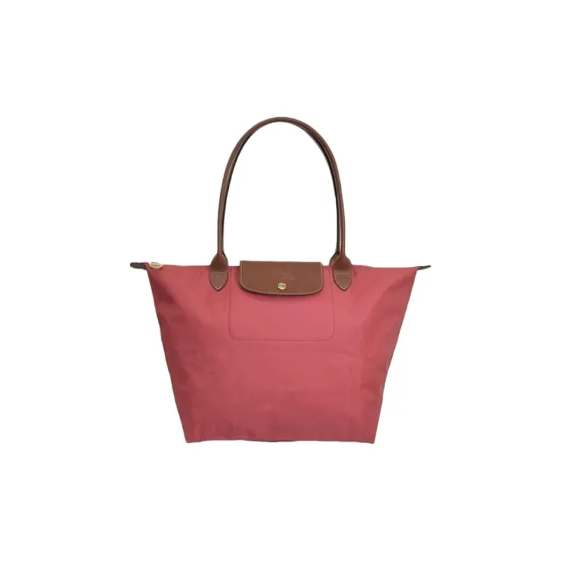 LONGCHAMP Le Pliage Recycled Canvas With Leather Trim Dumpling Bag Handbag, Shoulder Bag Tubas Women's Red-1