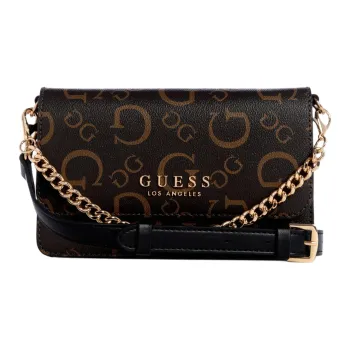 GUESS Coated Canvas Crossbody Bag Women's Dark Brown