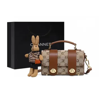 C°BANNER Fabric, Synthetic Leather Small Round Bag, One Shoulder Handbag Regular Women's Coffee