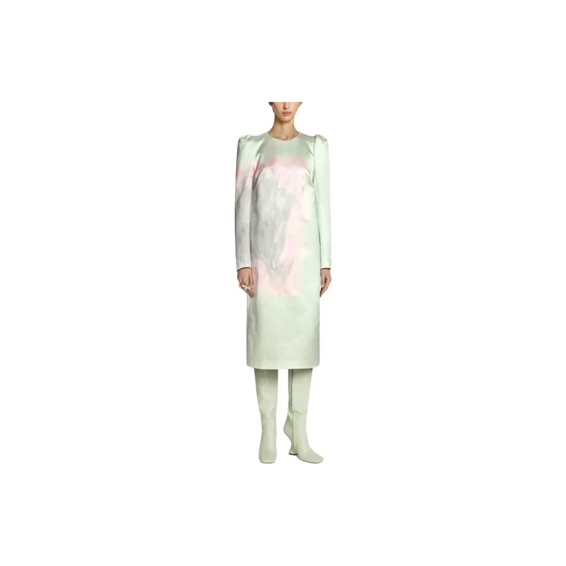 DRIES VAN NOTEN Paint Stroke-print Silk Dress-1