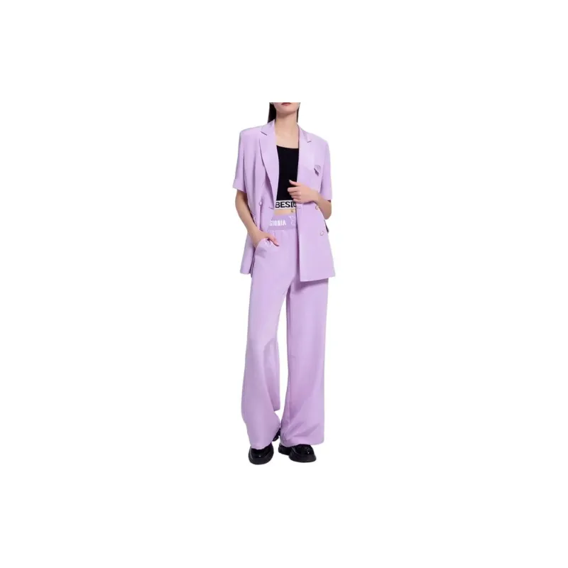 BESIONIA SS22 Casual Pants Women's Light Purple-2