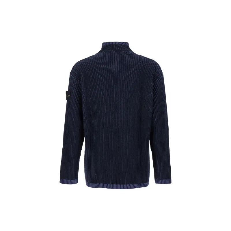 STONE ISLAND Logo Patch High Neck Knitted Jumper-1