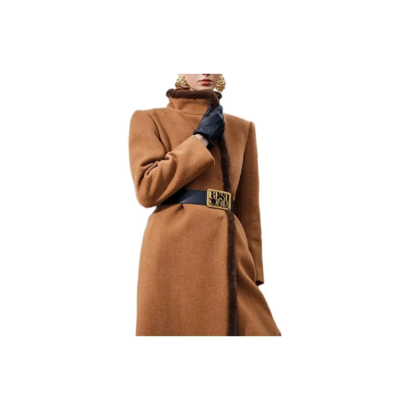 BESIONIA FW23 Coats Women's Khaki-4
