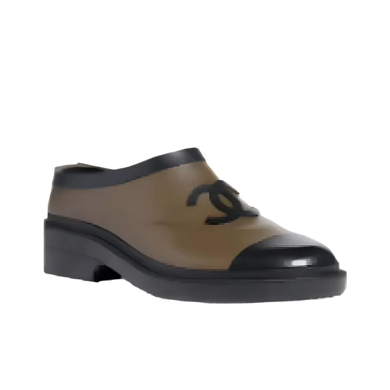 CHANEL Casual Single Shoes Women's Black Green-3