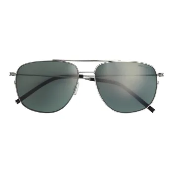Moncler Steel Aviator Sunglasses Women's Silver