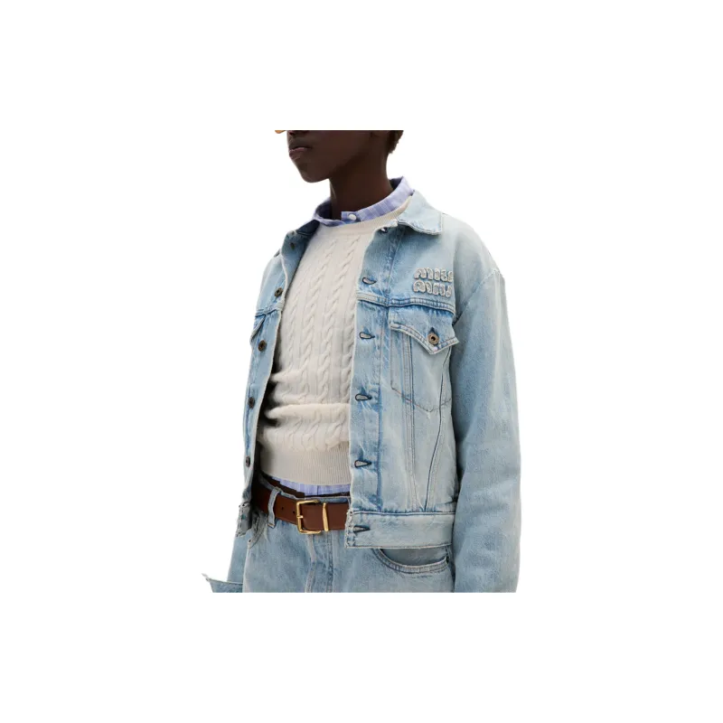 MIU MIU Button Up Denim Jacket-1