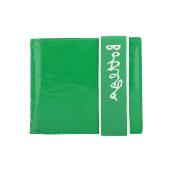 Bottega Veneta Elastic Band Bi fold Wallet Green / White