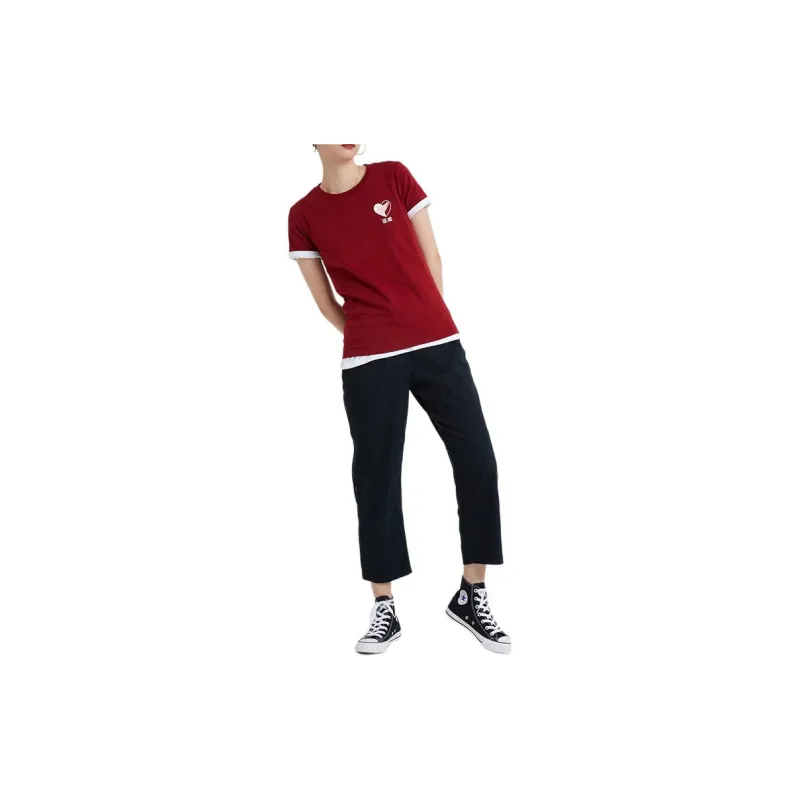 Converse T Shirt Women's Burgundy-2