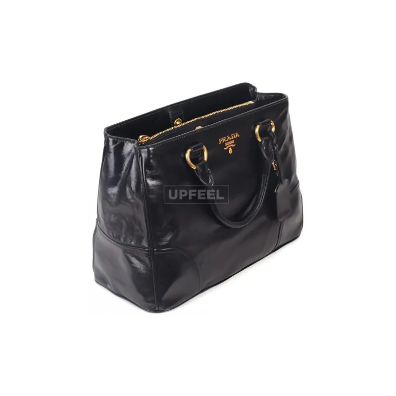 PRADA Calfskin Tote Bag Shopping Bag Shoulder Bag Crossbody Bag Handbag Women's Black-3