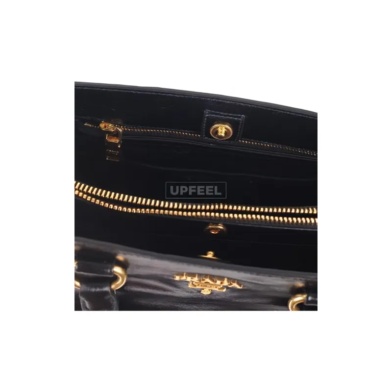 PRADA Calfskin Tote Bag Shopping Bag Shoulder Bag Crossbody Bag Handbag Women's Black-7