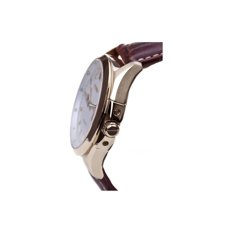 CITIZEN Automatic Mechanical Movement Cow Leather Strap Watch Men's Watches White Dial-1