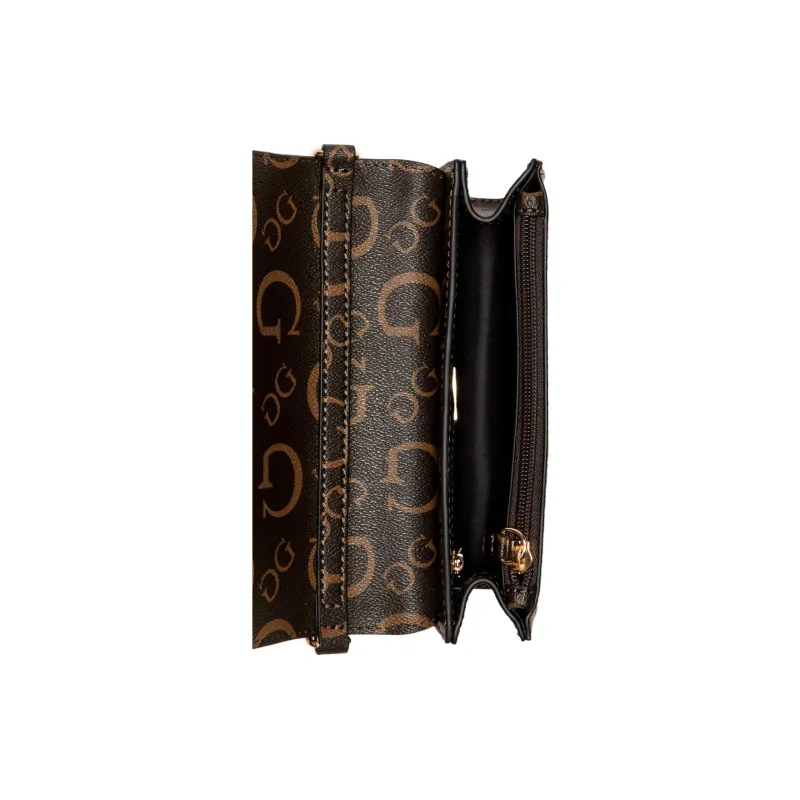 GUESS Coated Canvas Crossbody Bag Women's Dark Brown-2