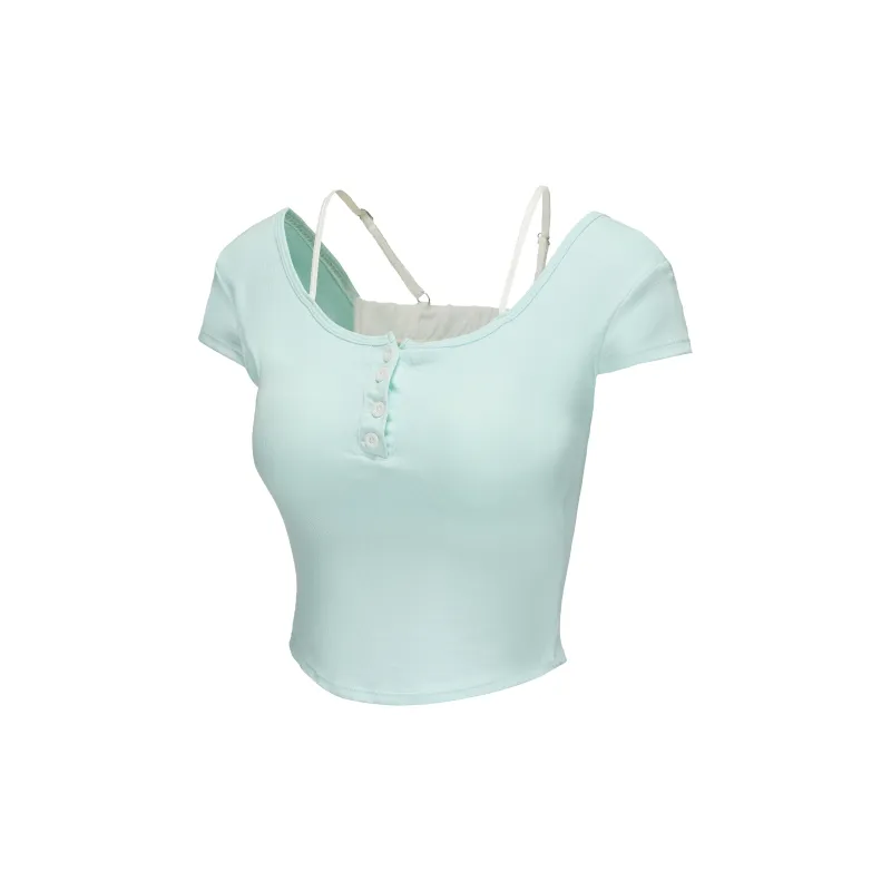 Vine Color Fashion Versatile T Shirt Women's Apricot Single Item-6