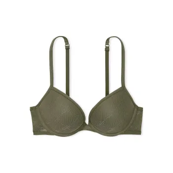 Victoria's Secret PINK Wear Everywhere Super Push-Up Bra / Casual New Olive Bra Women's Olive
