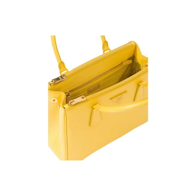 PRADA Saffiano Leather Shoulder Bag Crossbody Bag Handbag Medium Size Women's Sunshine Yellow-3
