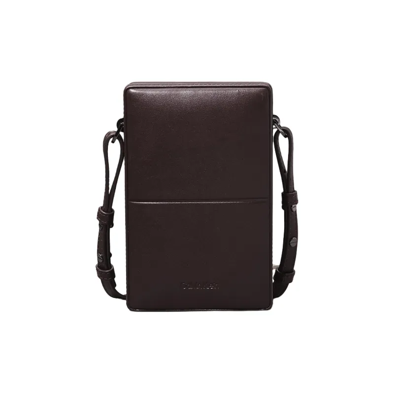 CALVIN KLEIN Leather Shoulder Bag Crossbody Bag Men's Dark Brown-0