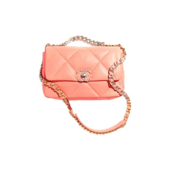 CHANEL 19Bag Lambskin Handbag, Shoulder Bag, Crossbody Bag Women's Light Orange