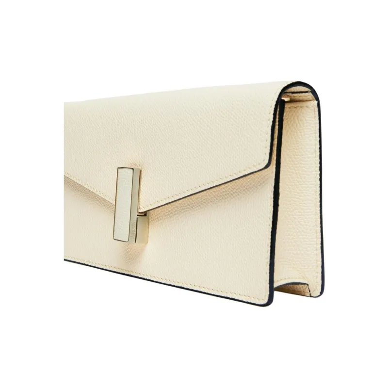 Valextra Iside Calfskin One Shoulder Crossbody Clutch Women's Beige-2