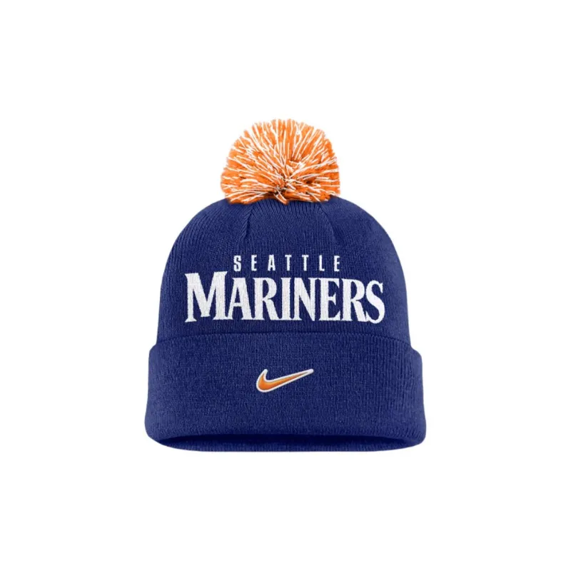 Nike Seattle Mariners Peak Men's Nike Mlb Cuffed Pom Beanie-1