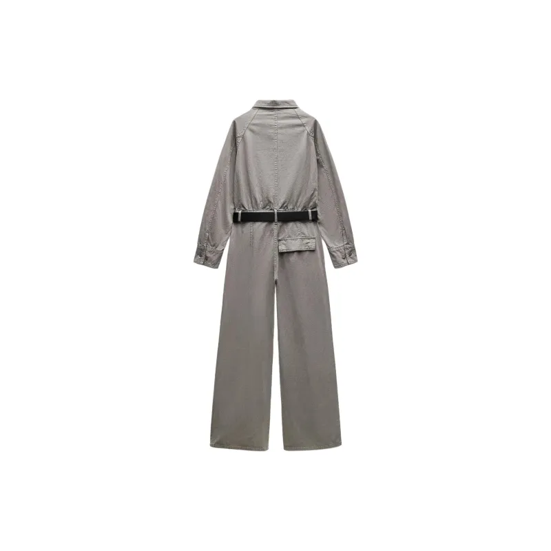 ZARA ZW Series Jumpsuit Women's Gray-1