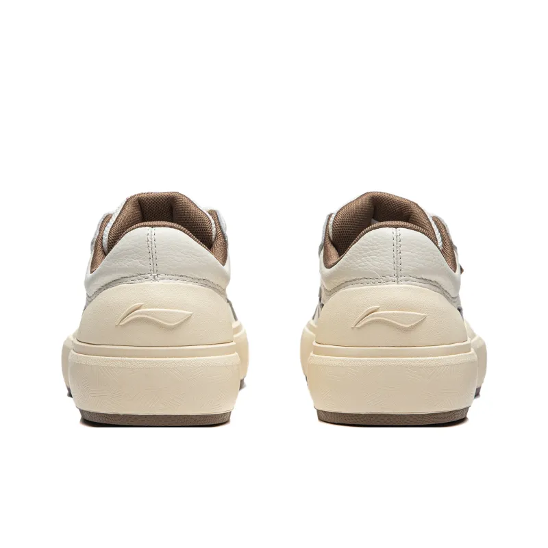 LiNing Wave S70 Anti Slip Wear Resistant Low Top Skateboard Shoes Unisex Beige Brown-5