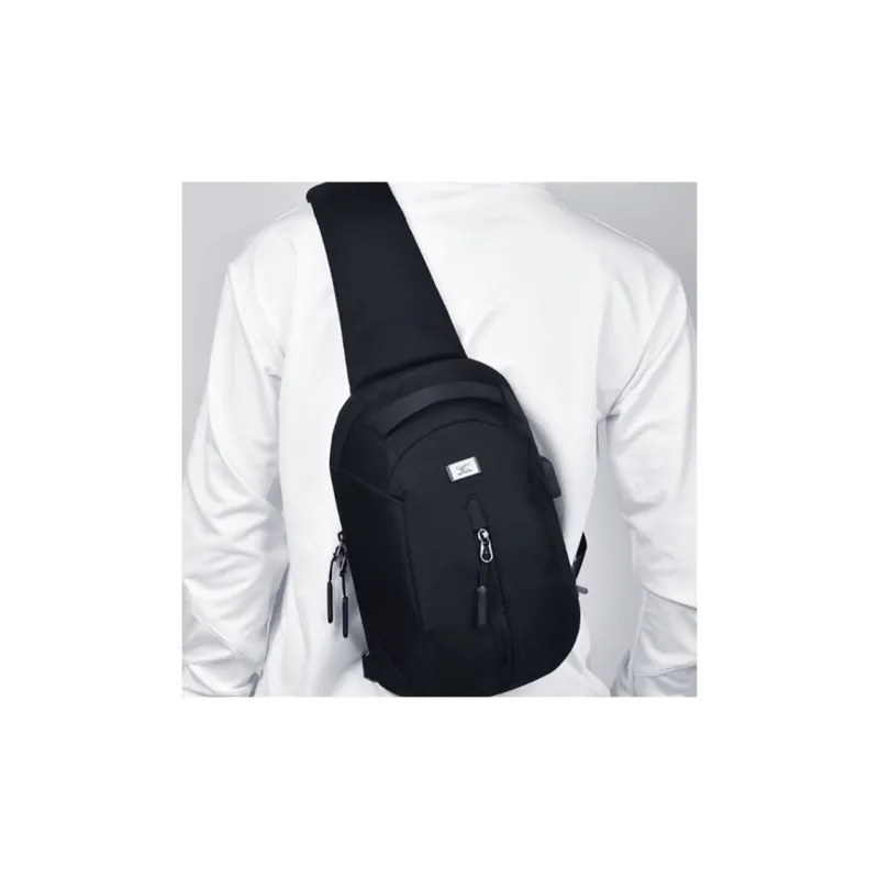 SEPTWOLVES Oxford Sling Bag, Fanny Pack, Crossbody Bag Regular Men's Black-4