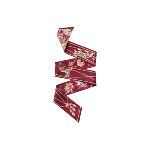 CARTIER Silk Silk Scarves Women's Raspberry Red