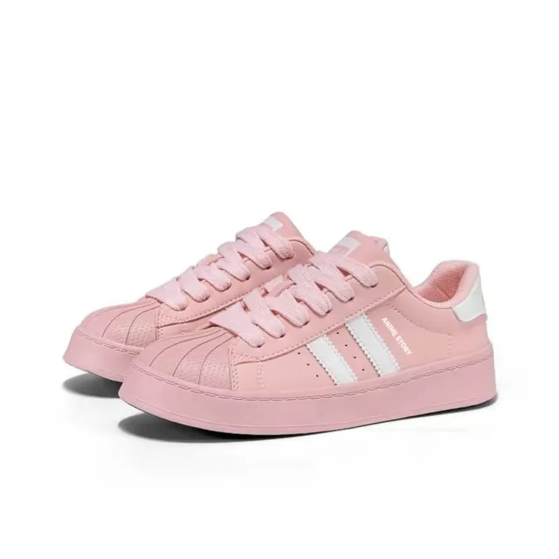 OAOQ Box Included Wear resistant And Lightweight Low Top Skateboard Shoes Women's Cherry Blossom Pink-2
