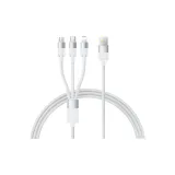 White 1.5m[Apple+Android+Type-C]15W Fast Charging Cable