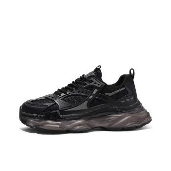 DM Black Warrior Men's Platform Work Commute Teenagers Sports Trendy Shoes Low Top Chunky Sneakers Men's Box Included